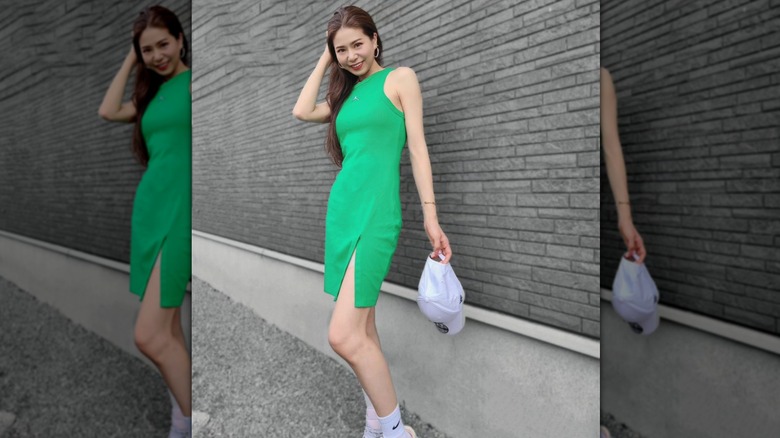 Green tank dress