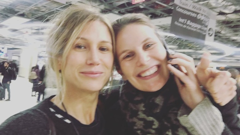 Jen Landon posing with a friend without makeup