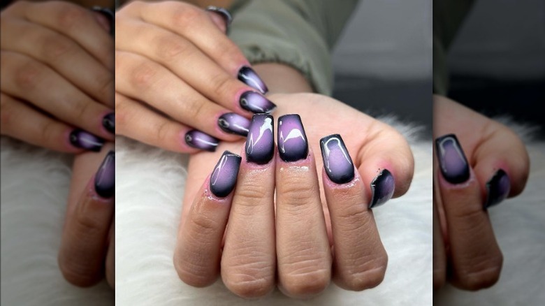 Black aura nails