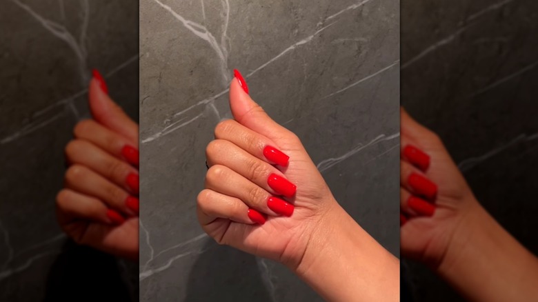 Red square nails